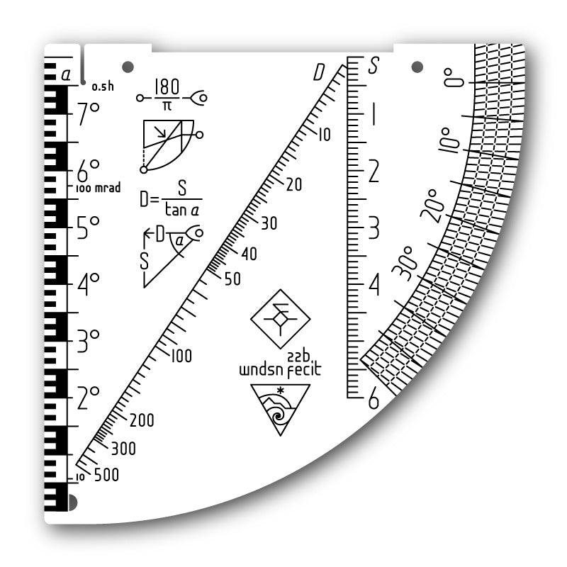 Wndsn Full Custom Latitude Horary Quadrant Telemeter (LHqTM) 8x6x500q90i35