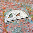 Wndsn Map Protractor Semi-Circle 110 mm (1:25k, 1:50k, 1:10k, 1:100k, 1:24k, 1:62.5k)