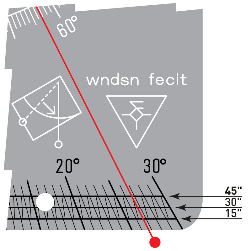 Wndsn High-Viz Quadrant Telemeter (wqTM) 75x7x500q90i30 White Acrylic